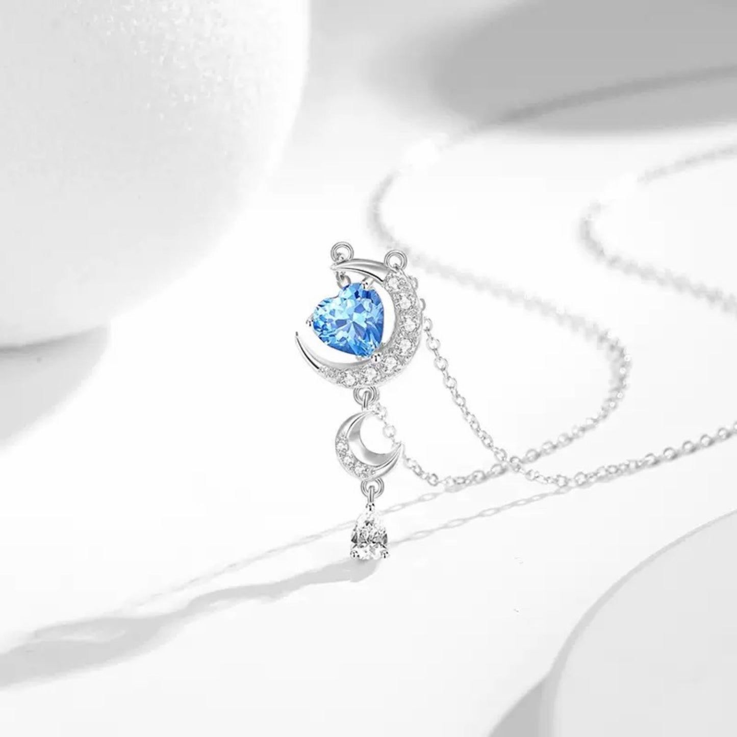RareLucky Moon Heart S925 Jewelry Set