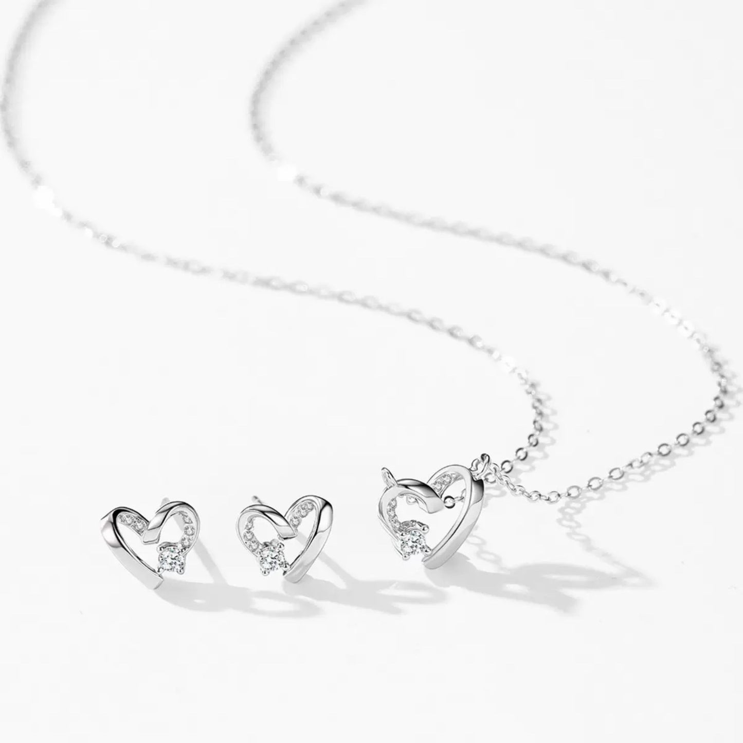 RareLucky Heart Curve S925 Jewelry Set
