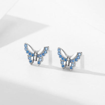 RareLucky Blue Zircon Butterfly S925 Earrings