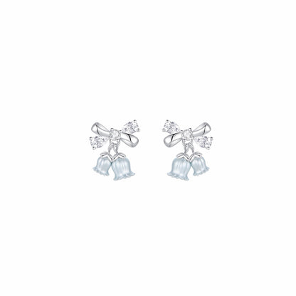 RareLucky Bluebell Bow S925 Necklace & Earrings Set