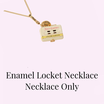 Egg Carton Enamel Locket Necklace