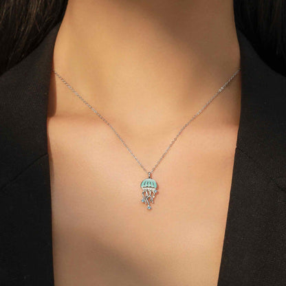 RareLucky Blue Jellyfish S925 Necklace