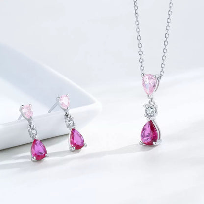 RareLucky Pink Dewdrop S925 Jewelry Set