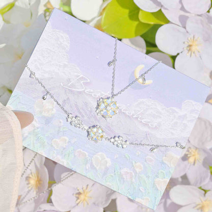 RareLucky Rotating Aurora Sakura S925 Necklace & Bracelet Set