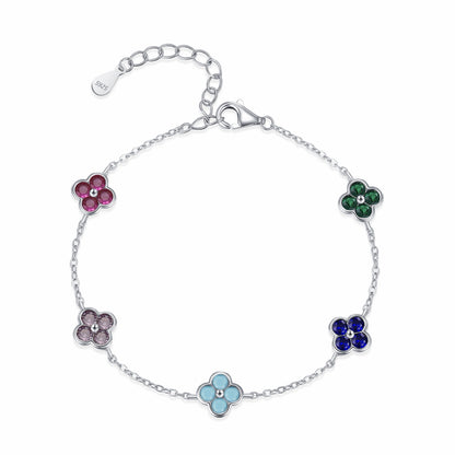 RareLucky Multicolor Clover S925 Necklace & Bracelet Set