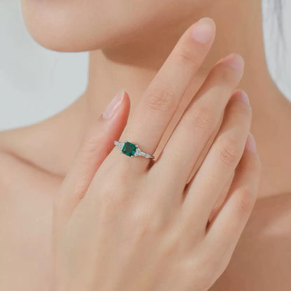 RareLucky Green Square S925 Jewelry Set