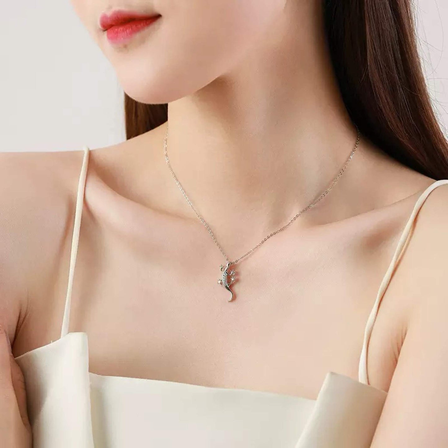 RareLucky Silver Gecko S925 Necklace