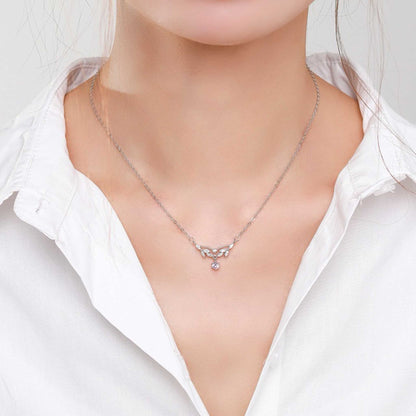 RareLucky Pink Zircon Wing Vine S925 Necklace