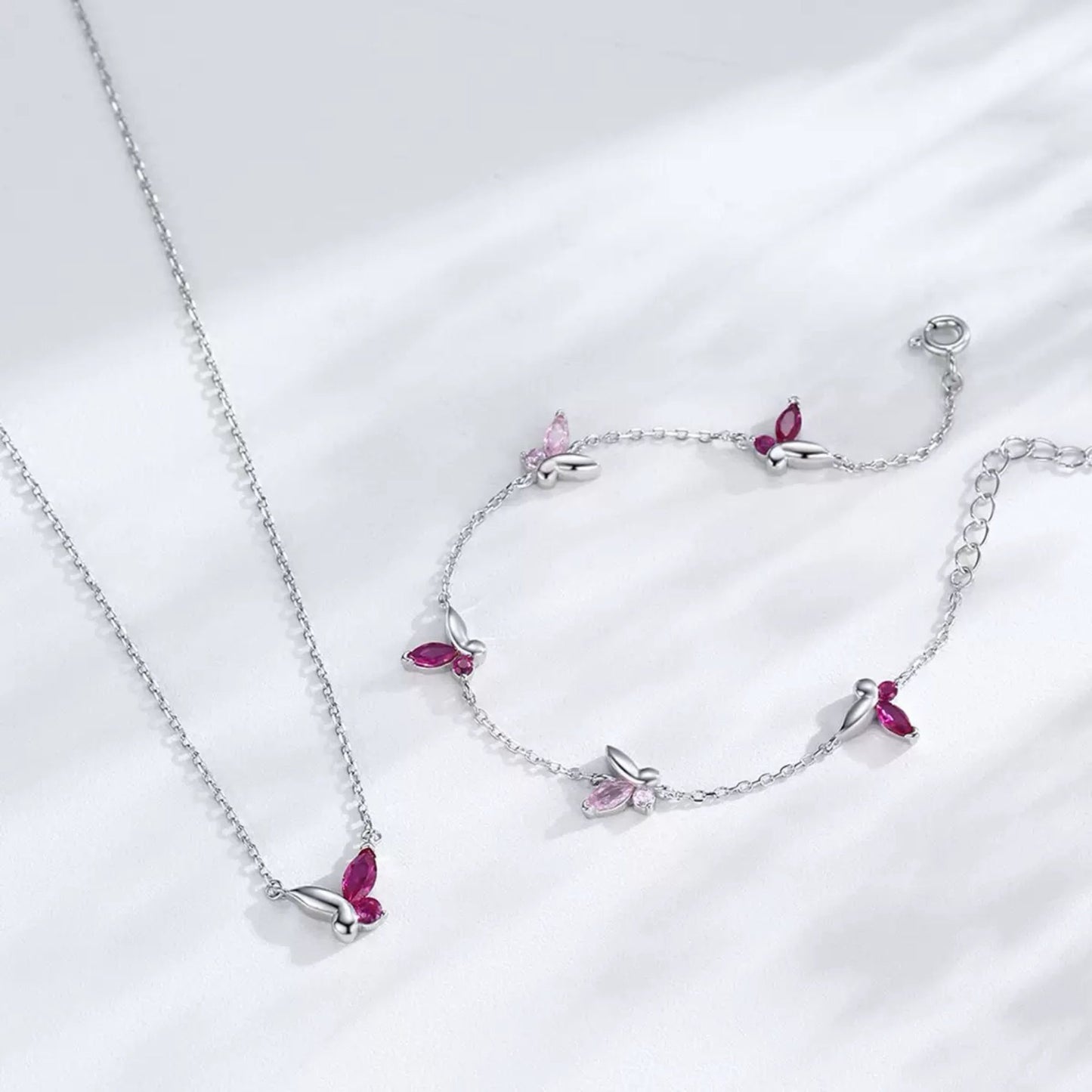 RareLucky Purple Butterfly S925 Jewelry Set