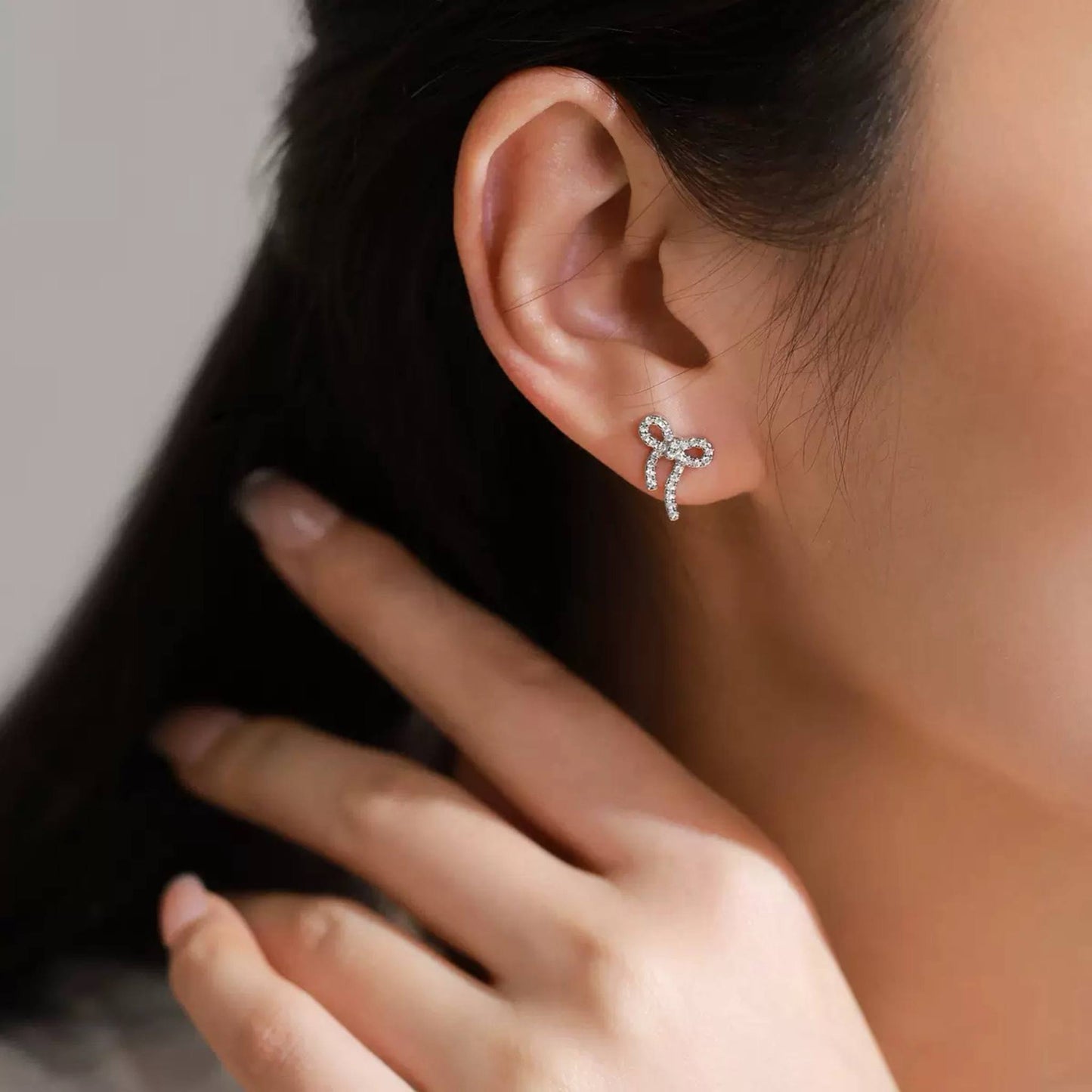 RareLucky Silver Bow S925 Jewelry Set