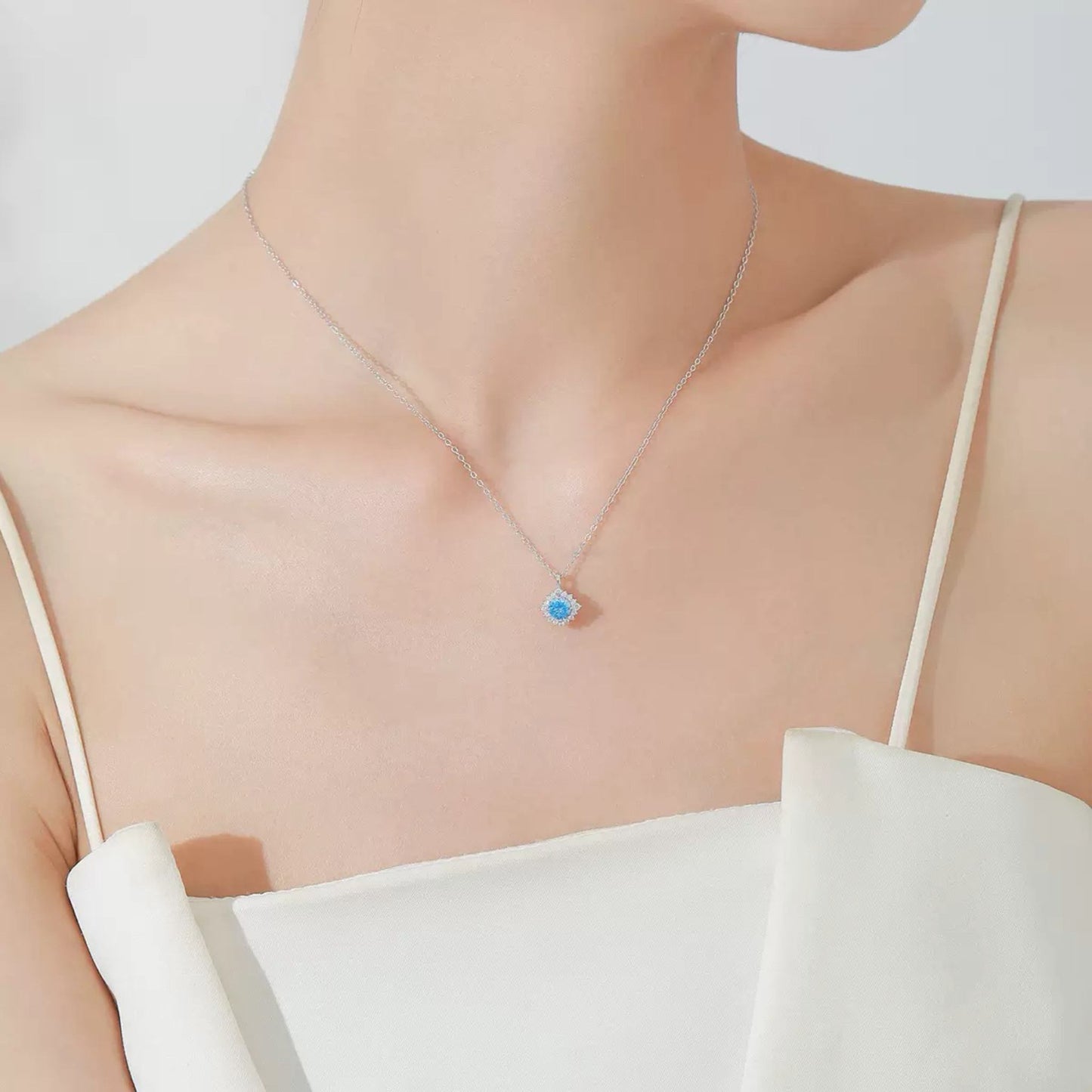 RareLucky Blue Snowflake S925 Jewelry Set