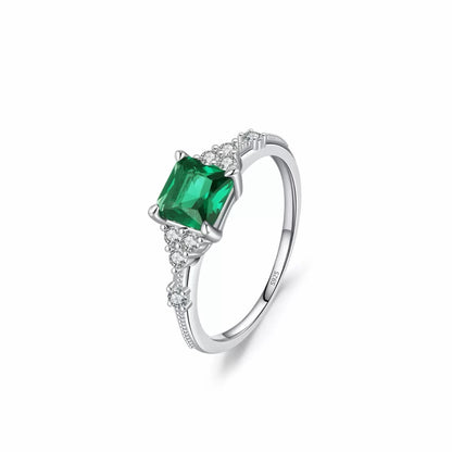 RareLucky Green Square S925 Jewelry Set