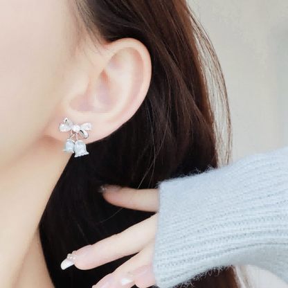 RareLucky Bluebell Bow S925 Necklace & Earrings Set