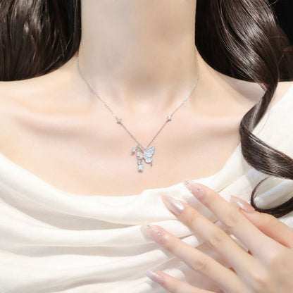 RareLucky Butterfly Lily of the Valley S925 Necklace & Bracelet Set