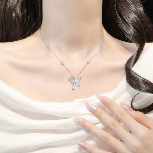 RareLucky Butterfly Lily of the Valley S925 Necklace & Bracelet Set