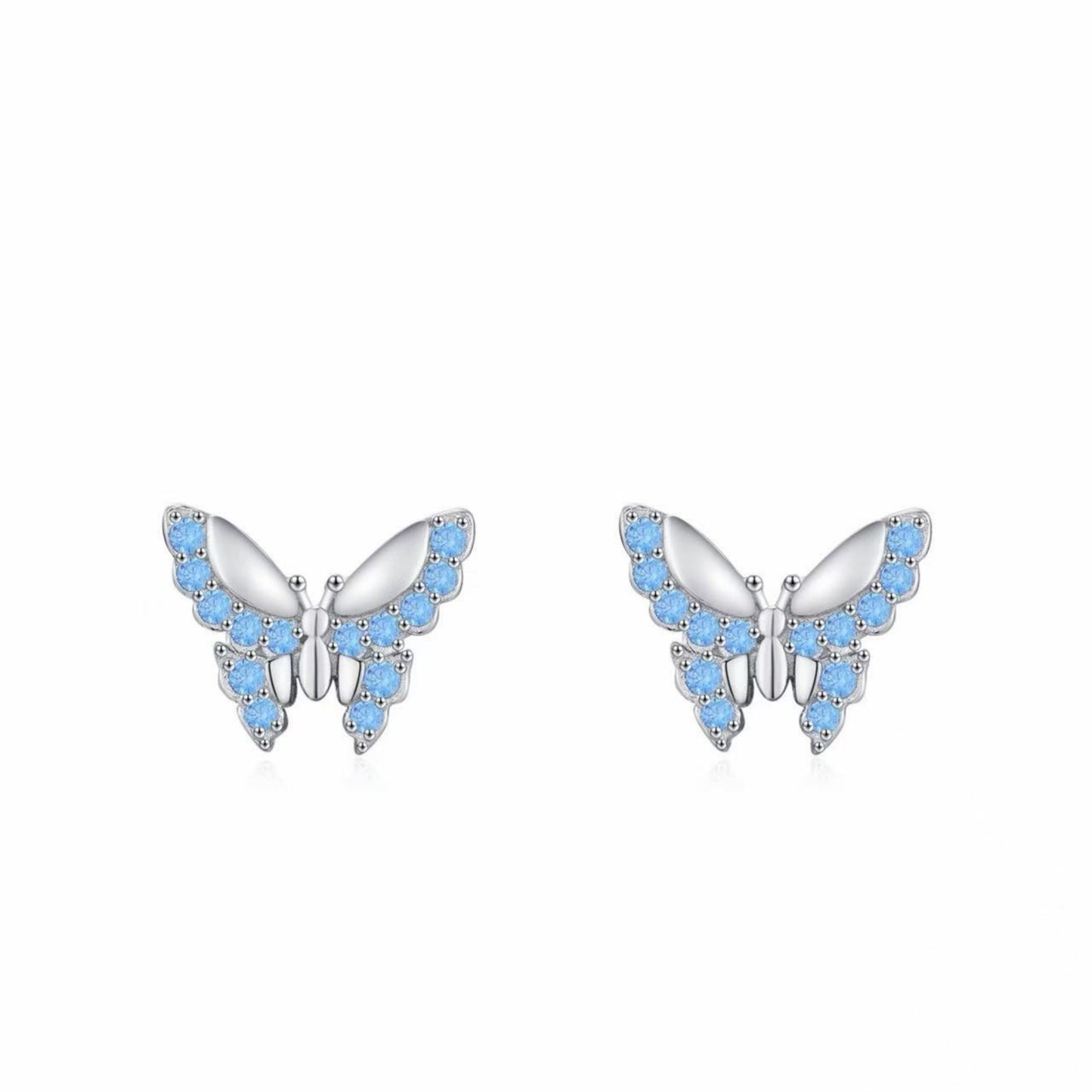 RareLucky Blue Zircon Butterfly S925 Earrings
