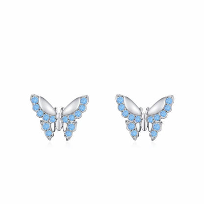 RareLucky Blue Zircon Butterfly S925 Earrings