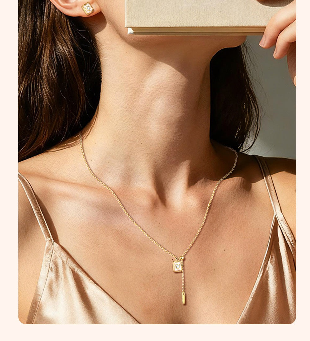 RareLucky Mother-of-Pearl Heart S925 Jewelry Set