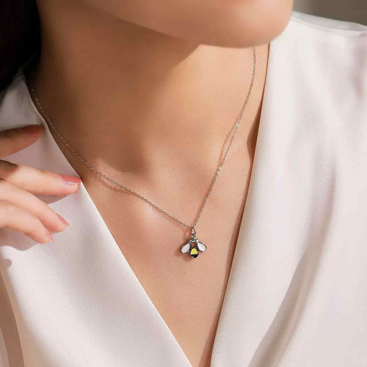 RareLucky Bee Enamel S925 Necklace and Ring Set
