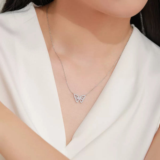 RareLucky Butterfly Glow S925 Necklace & Studs Set