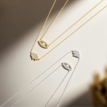 RareLucky Hamsa Eye S925 Layered Necklace