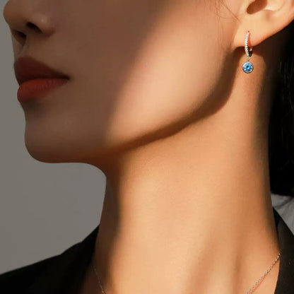 RareLucky Blue Orbit S925 Necklace & Hoops Set