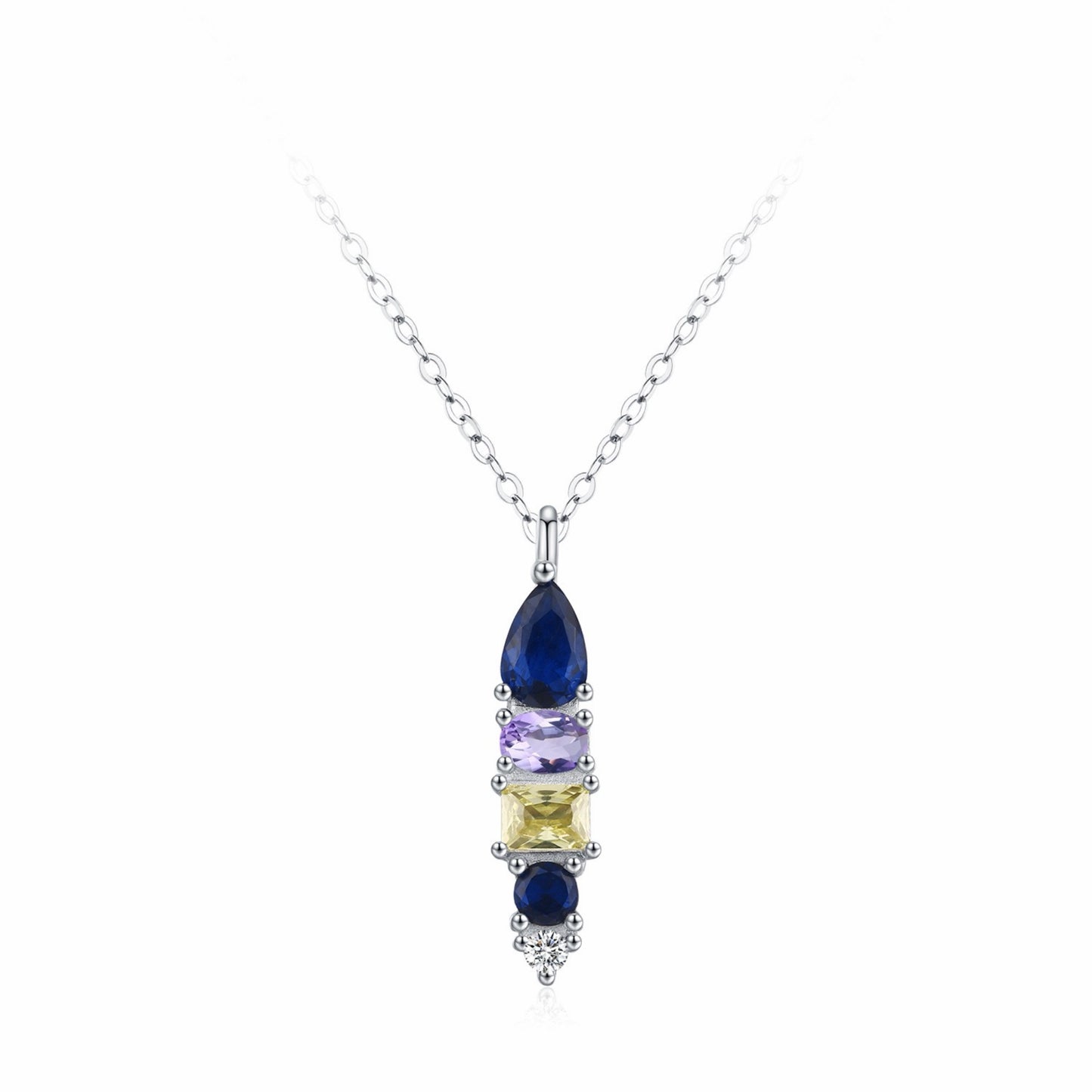 RareLucky Multicolor Zircon Mosaic S925 Necklace & Ring Set