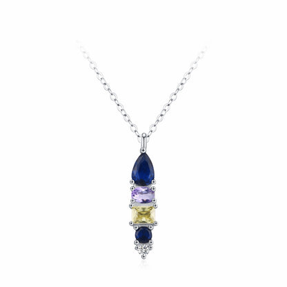RareLucky Multicolor Zircon Mosaic S925 Necklace & Ring Set