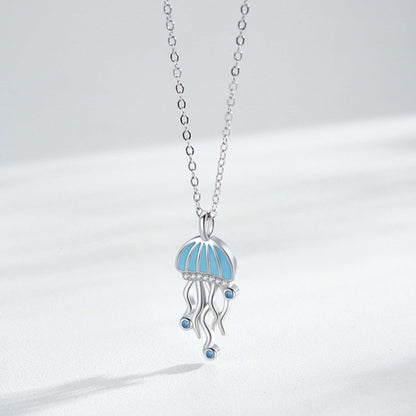 RareLucky Blue Jellyfish S925 Necklace