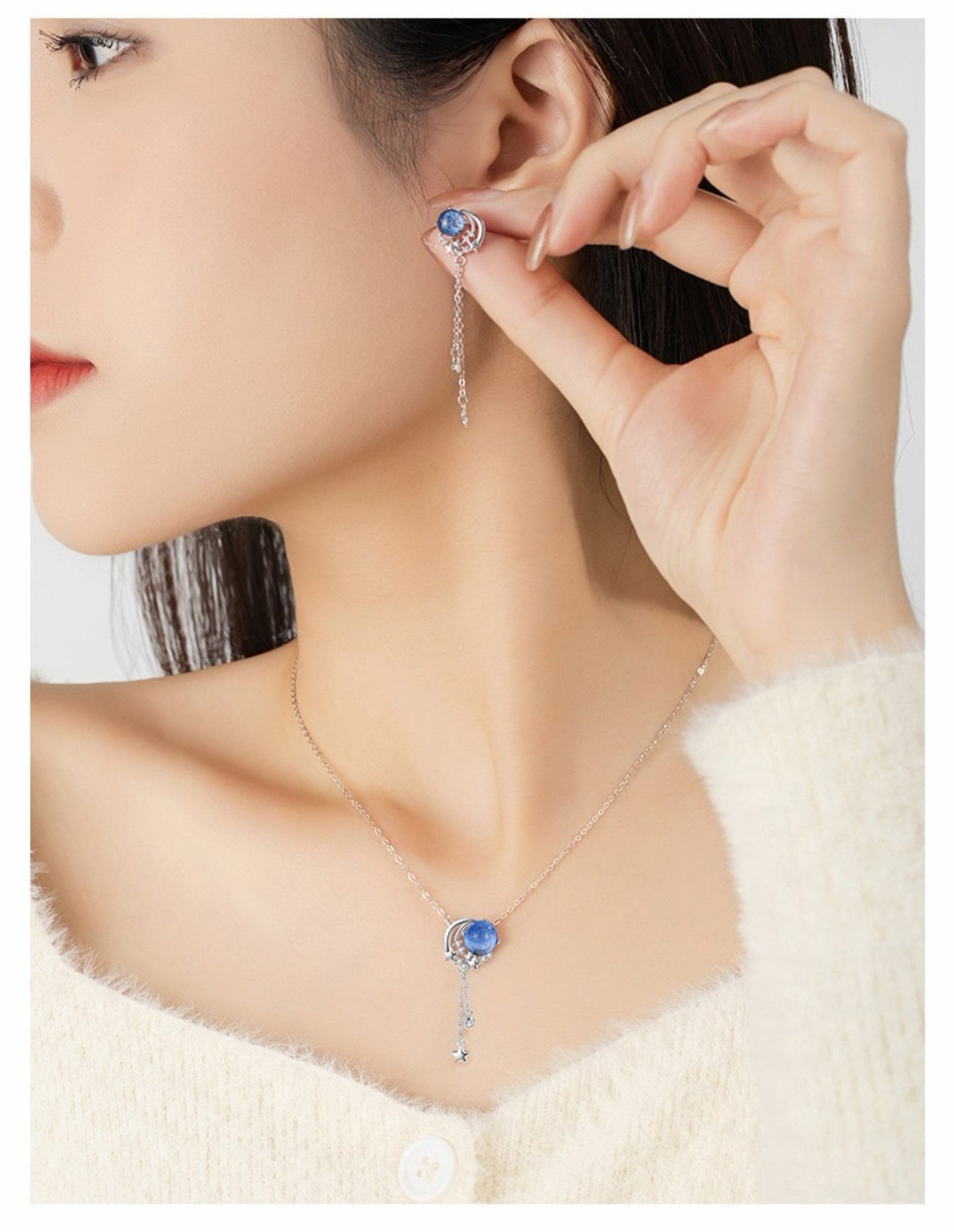 RareLucky Blue Moonfall S925 Jewelry Set