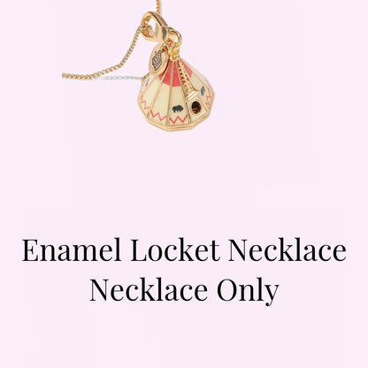 Circus Tent Enamel Locket Necklace