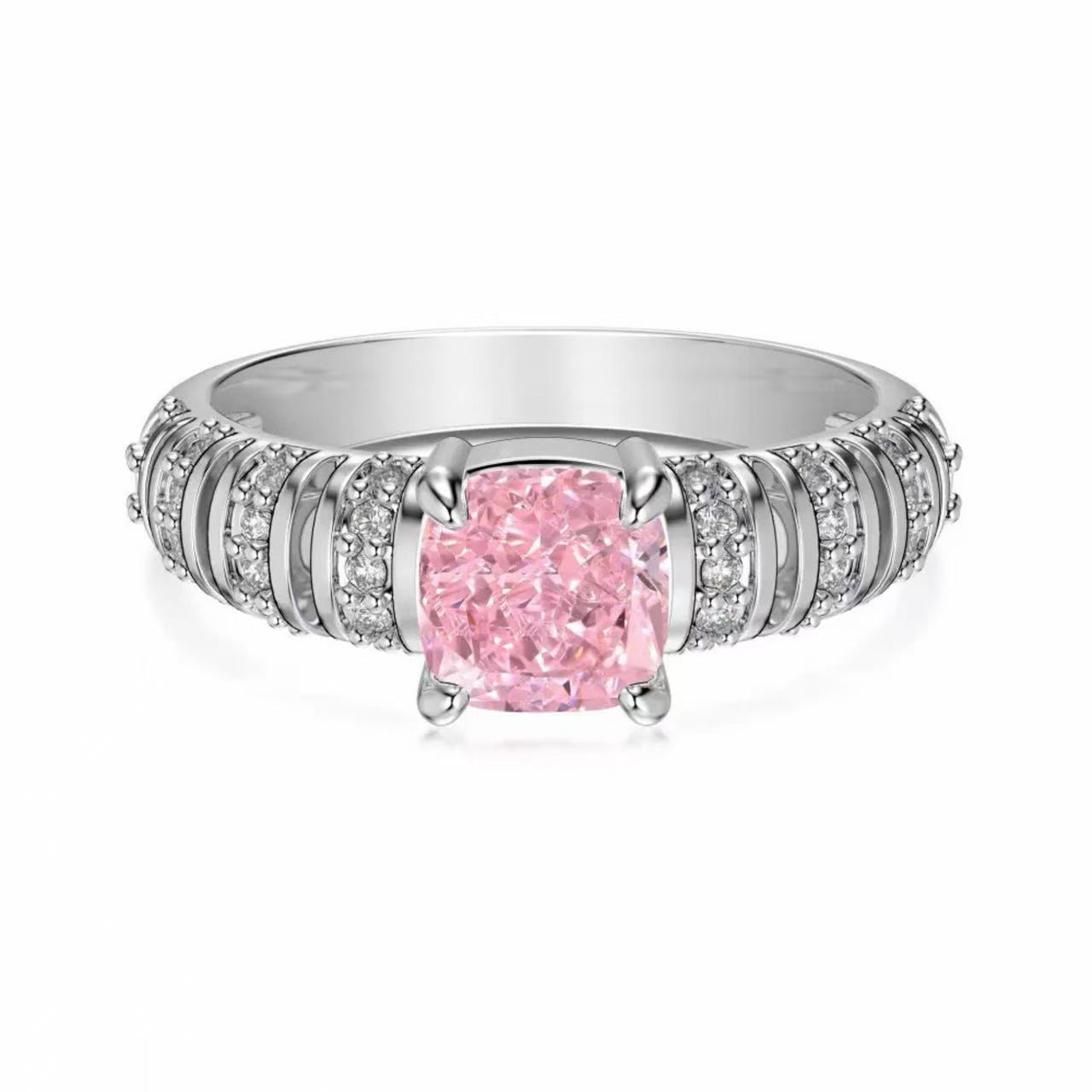 RareLucky Pink Ice-Cut CZ Rings