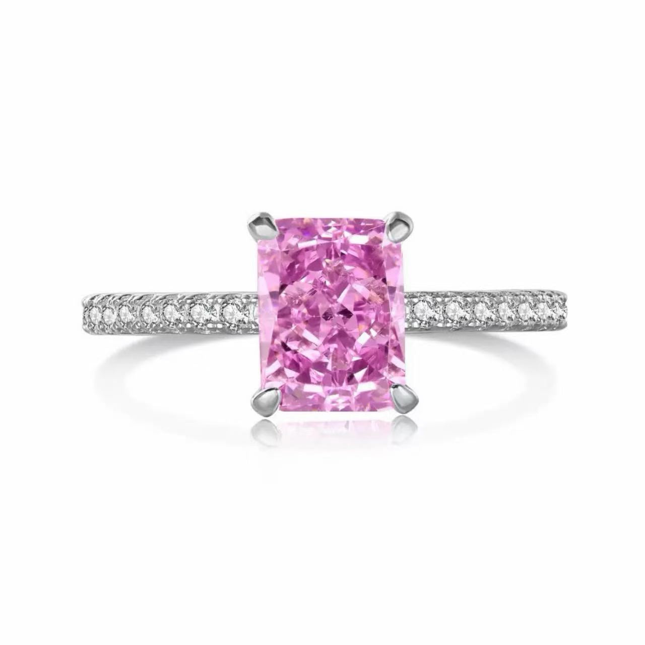 RareLucky Pink Ice-Cut CZ Rings