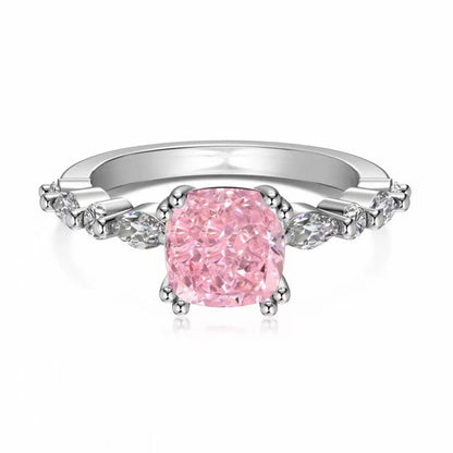 RareLucky Pink Ice-Cut CZ Rings
