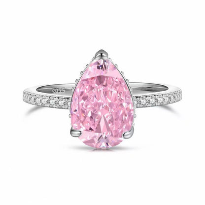 RareLucky Pink Ice-Cut CZ Rings