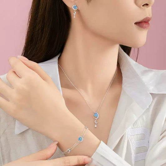 RareLucky Moon Heart S925 Jewelry Set