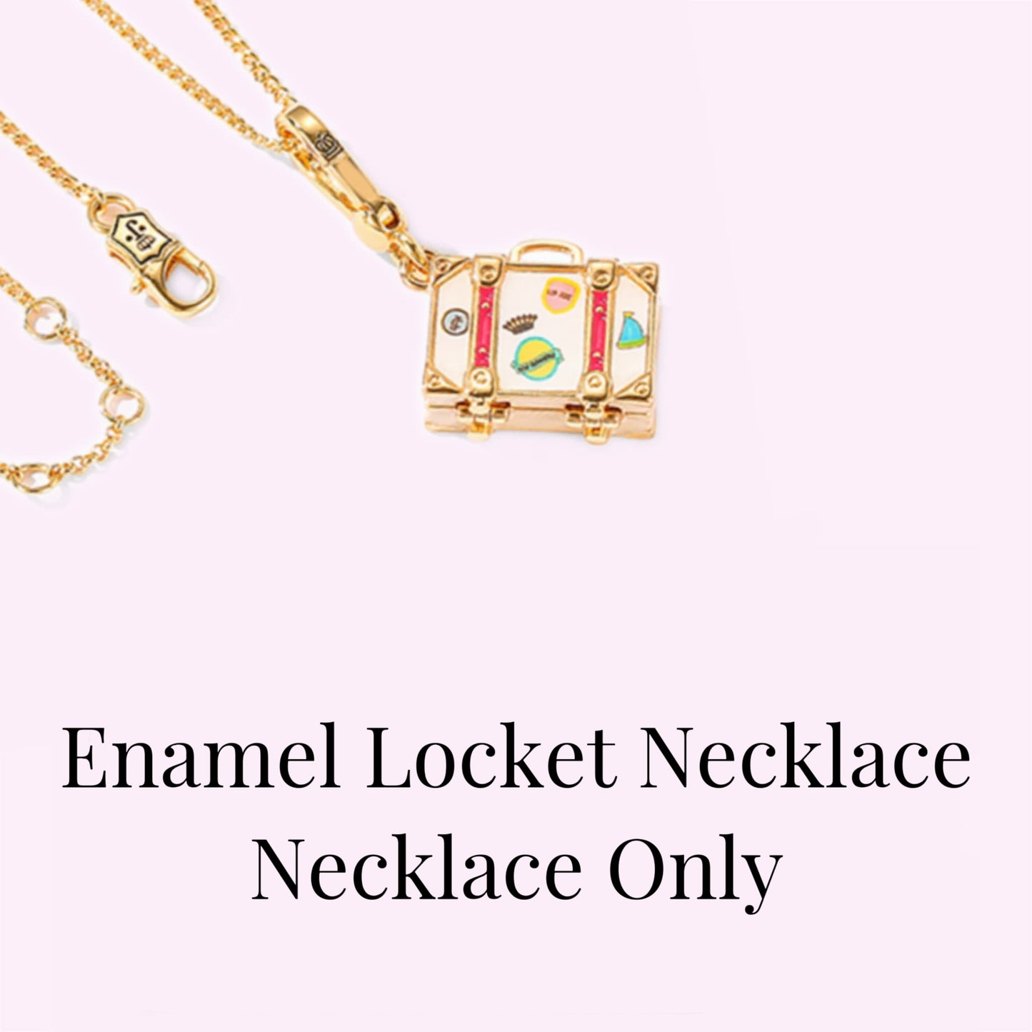 Travel Case Enamel Locket Necklace