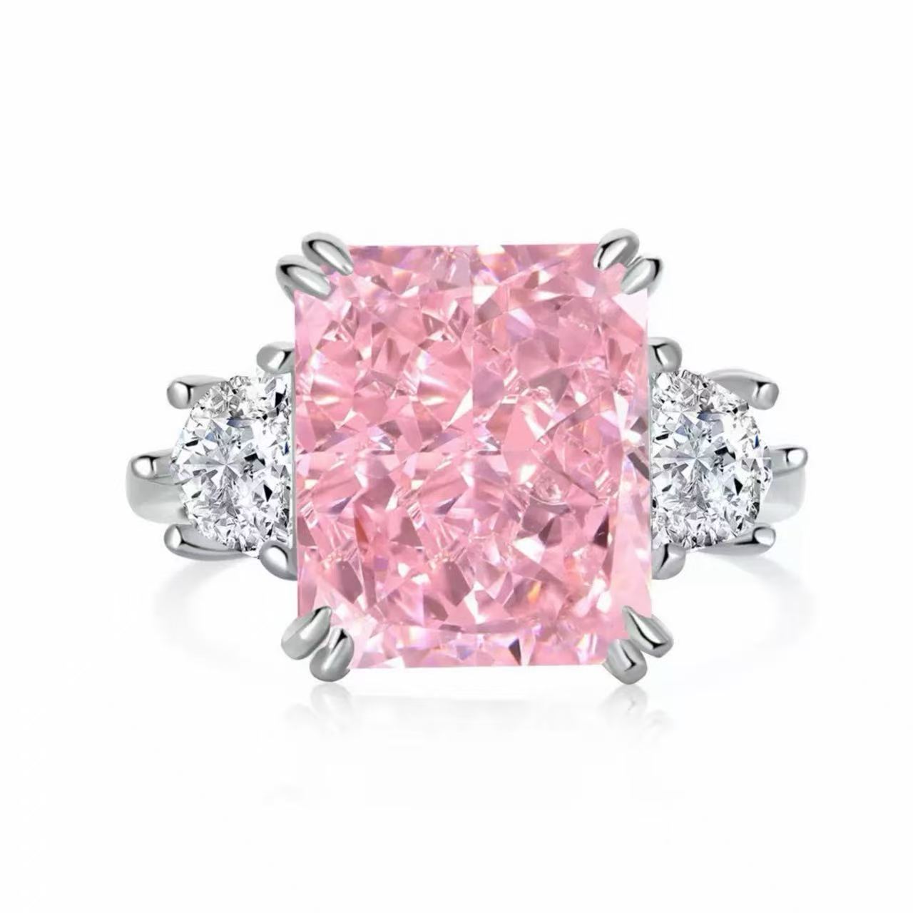 RareLucky Pink Ice-Cut CZ Rings