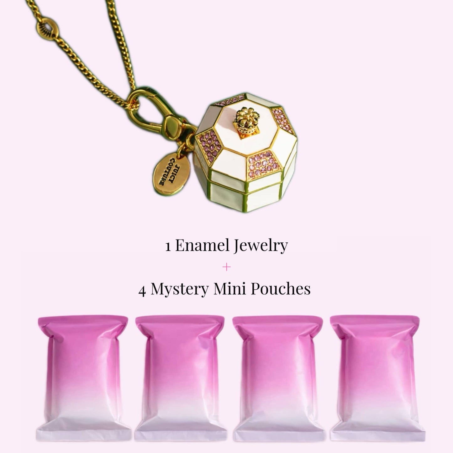 Jewelry Treasure Box Locket Necklace + 4 Mystery Mini Bags