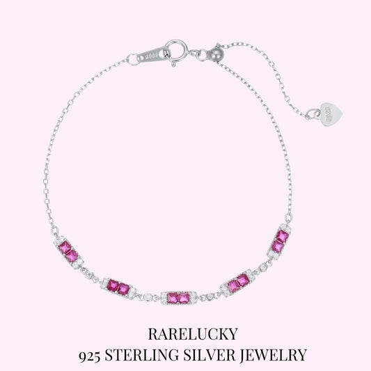 RareLucky Magenta Rectangle Station S925 Bracelet