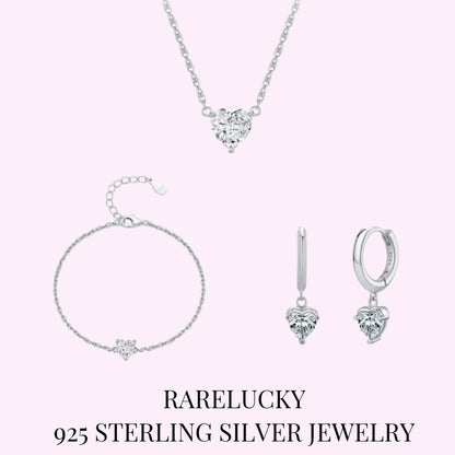 RareLucky Crystal Heart S925 Jewelry Set