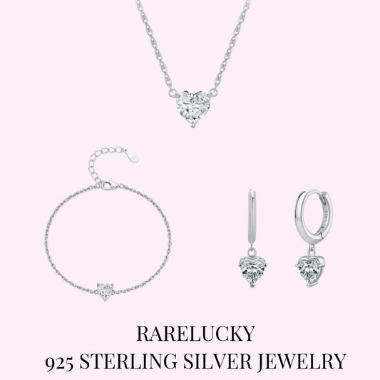 RareLucky Crystal Heart S925 Jewelry Set