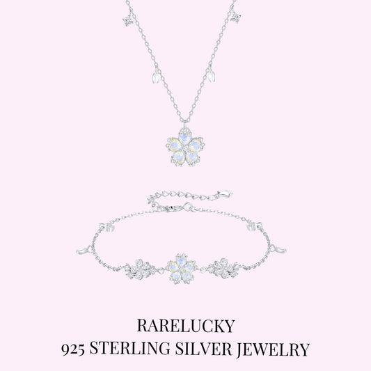 RareLucky Rotating Aurora Sakura S925 Necklace & Bracelet Set