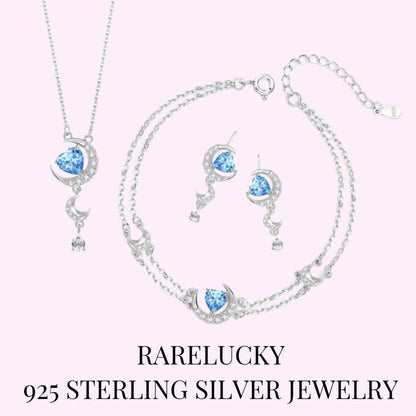 RareLucky Moon Heart S925 Jewelry Set