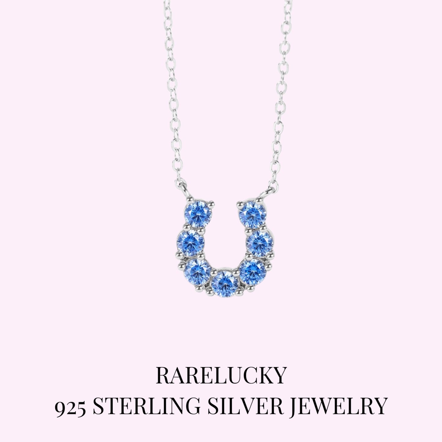 RareLucky Blue Horseshoe S925 Necklace