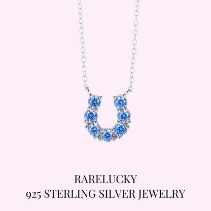 RareLucky Blue Horseshoe S925 Necklace
