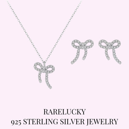 RareLucky Silver Bow S925 Jewelry Set