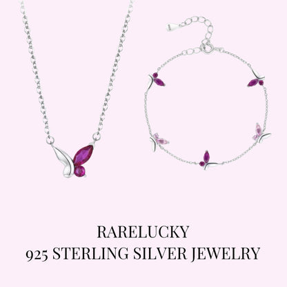 RareLucky Purple Butterfly S925 Jewelry Set