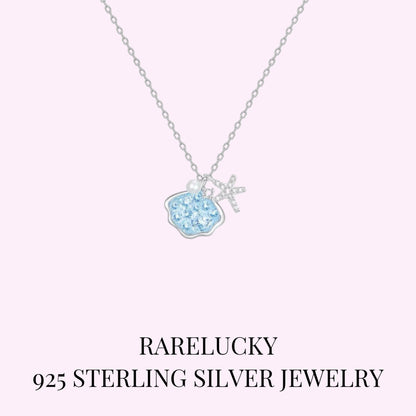 RareLucky Ice Blue Seashell Starfish S925 Necklace
