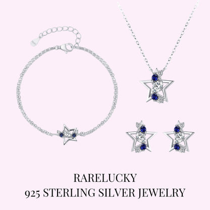 RareLucky Midnight Blue Star S925 Jewelry Set